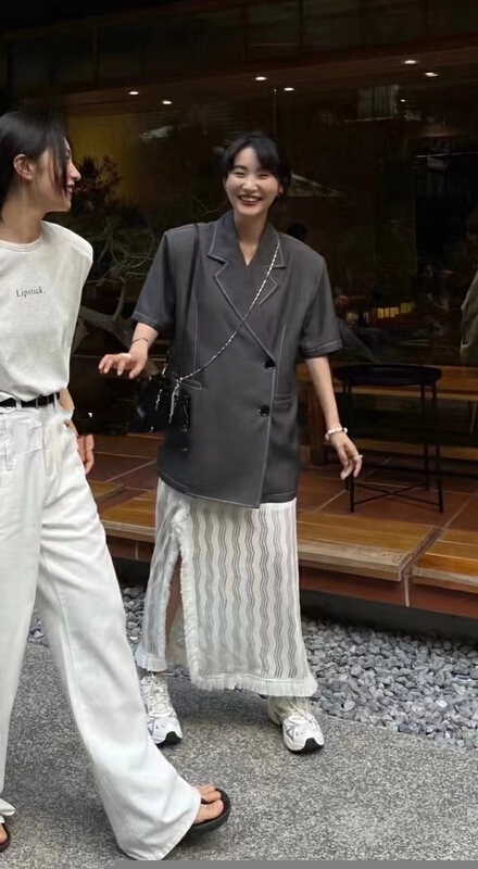 [MI] Korean fashion tassel lace slit skirt 9588# PCZ