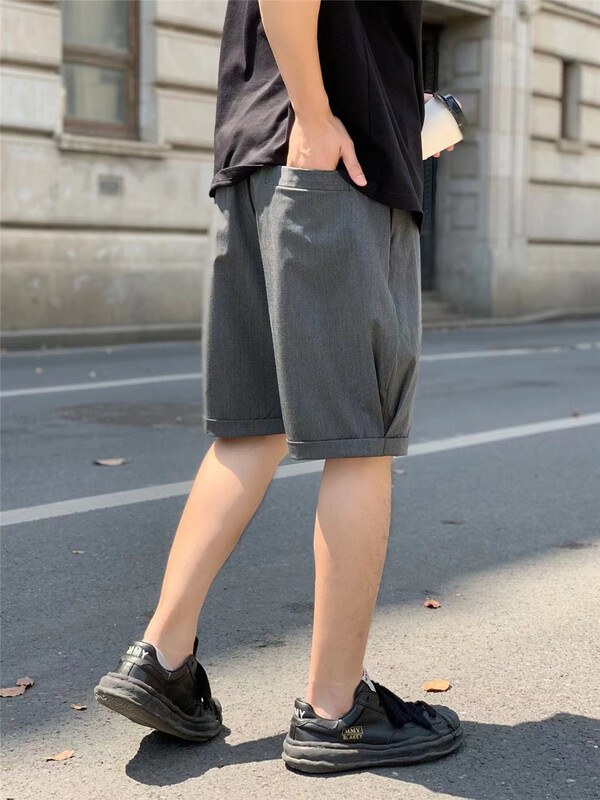 New in early summer! [standing for a long time hot] curled solid color Korean casual shorts 8598# ZZL
