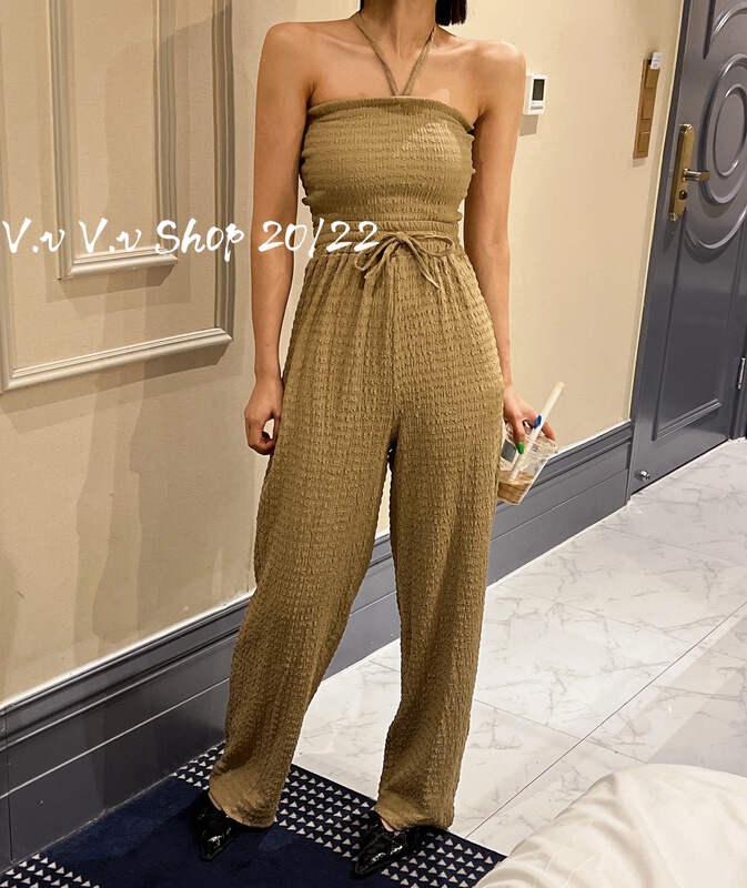 [v.v] sexy bra blouse + versatile casual pants two piece suit 7061# cqw
