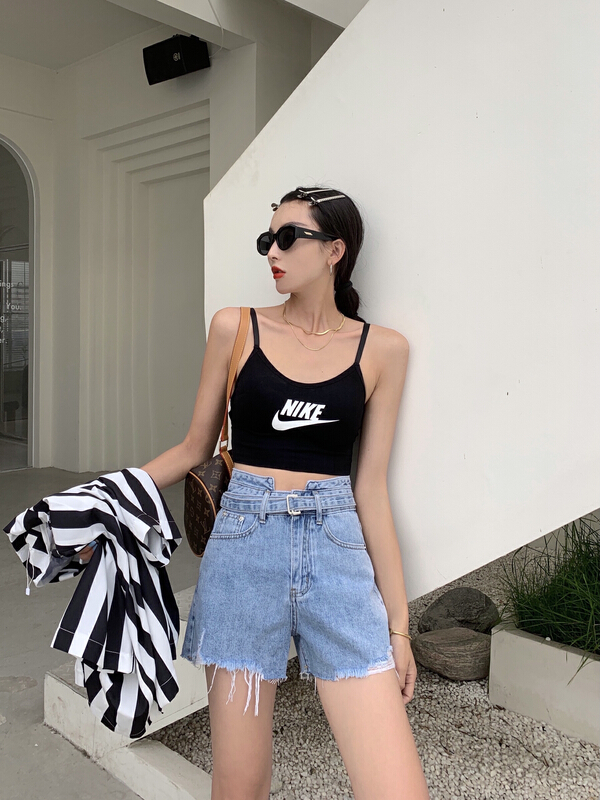 [JFT] high waist fashion versatile denim shorts m5563# CLS