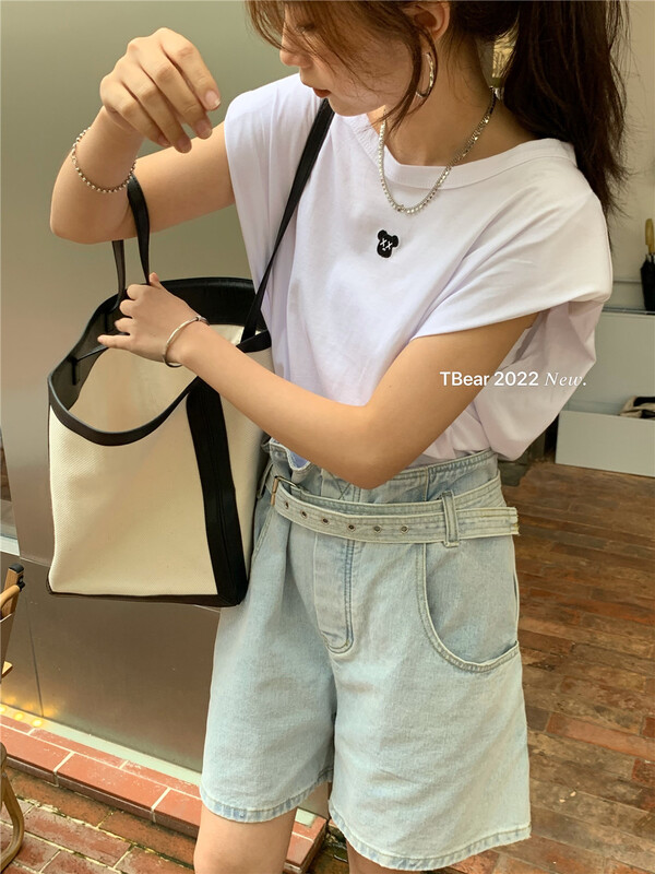 New in early summer! [t.bear] Korean fashionable and versatile embroidered vest / sling 26682# zxx