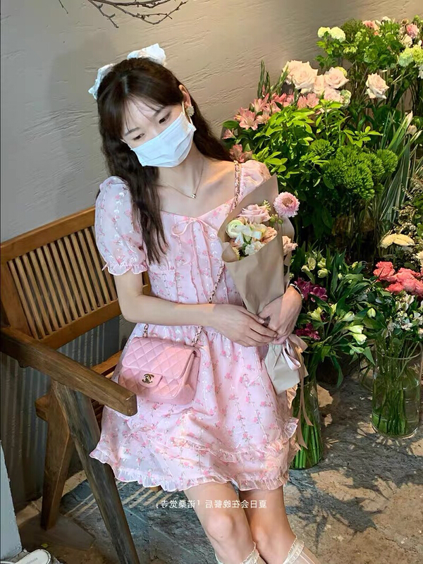 New in early summer! [Yingying new clothes] girl sweet wind floral cake dress 7210# Cl