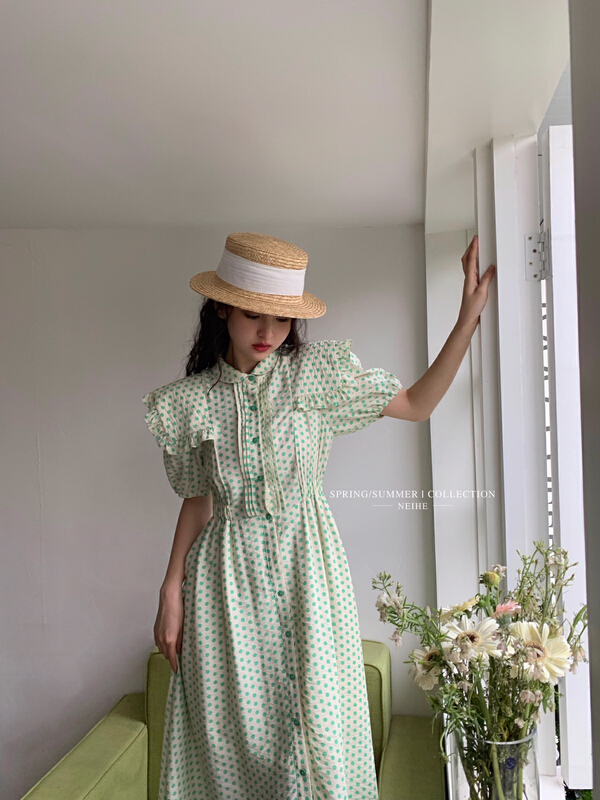 [neihe] temperament single breasted fashion dress 22201# zxx