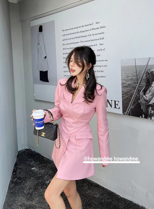 goods in stock! New year in early spring! [how and me] commuter style age reducing loose dress (with vest) 8023# LSL