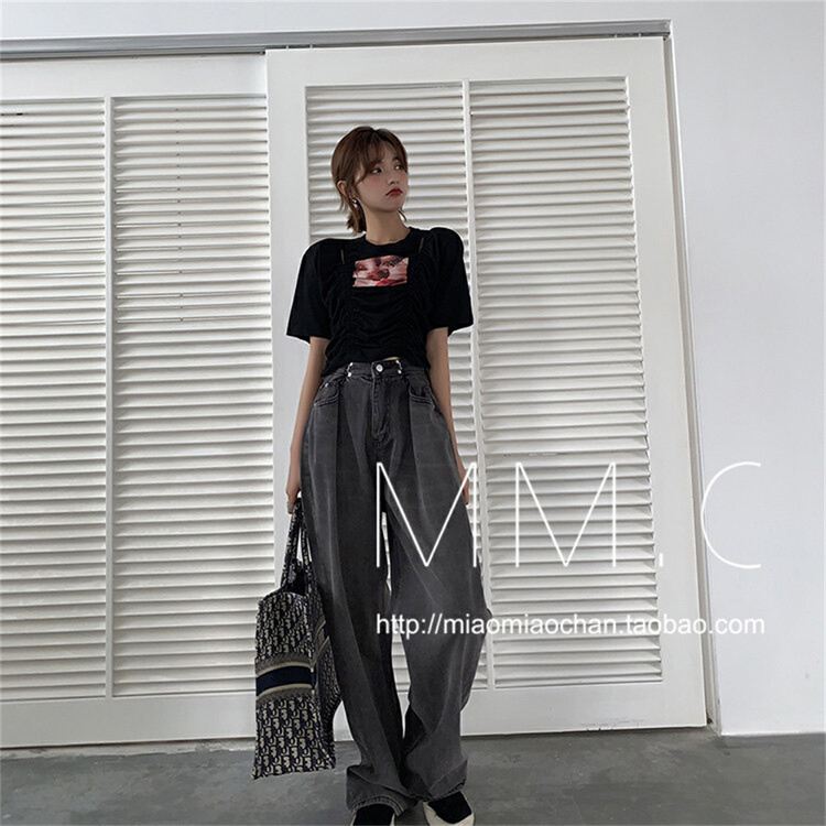 goods in stock! New in early summer! [3 +] loose Korean versatile jeans-1202# ozq
