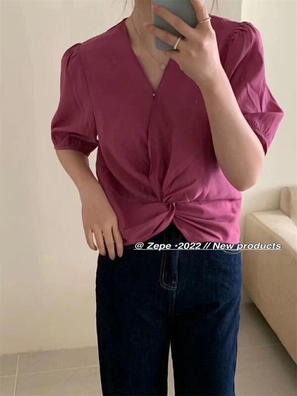 [Ze] Korean V-neck comfortable blouse 2015# ll