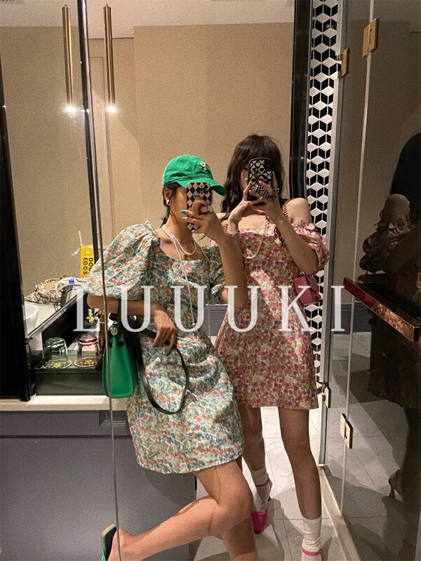 Original price 88.99! New in early summer! [luuki] floral crimp Pullover dress 25023# ozq