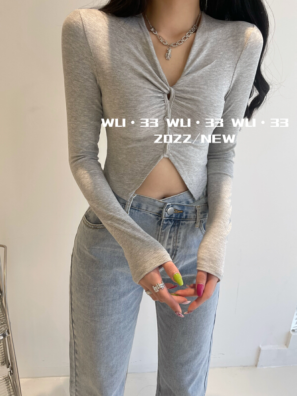 goods in stock! New year in early spring! [Wu. 33] knot button versatile tight Bottomwear 2213# WTT