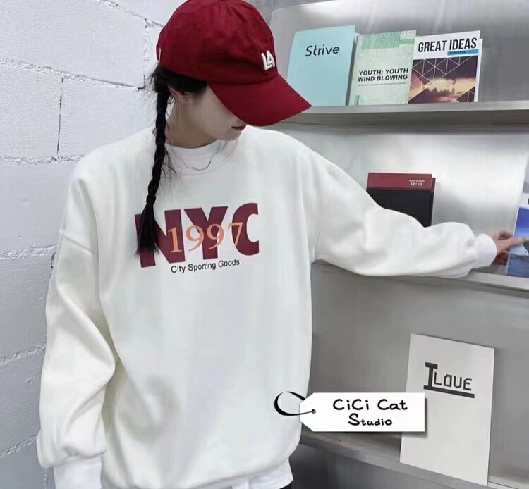 New year in early spring! [j.2] niche design round neck letter sweater b8533# LSW