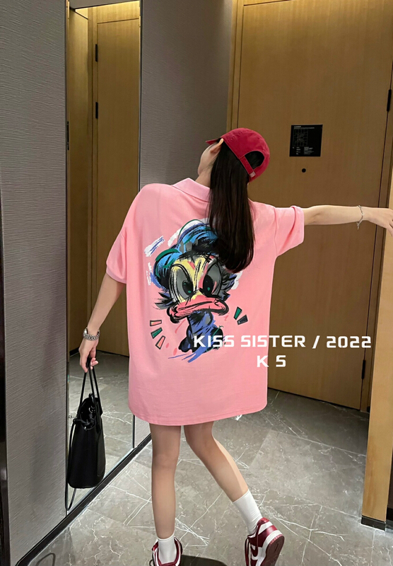 【KISS SISTER】字母印花寬鬆POLO衫  9196#  OZQ