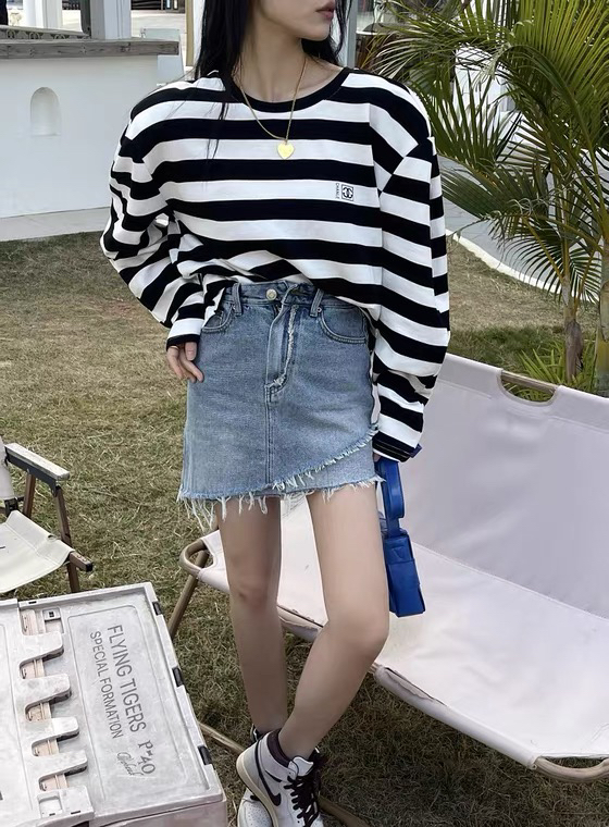 goods in stock! [c.h.z] irregular bevel tassel rough denim skirt 20311# WTT