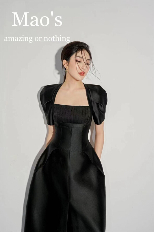 New in early summer! [Mao's] square neck fashion dress 6582# JJ