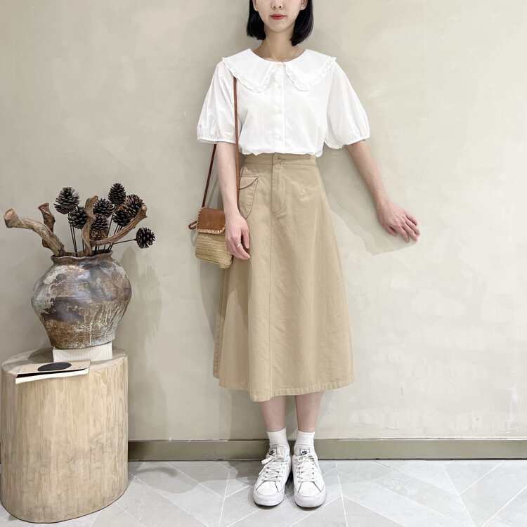 New year in early spring! [I look] Japanese patch bag versatile skirt 72010# ZSY