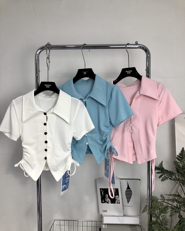 [Fanfan] fashionable Korean candy color cardigan drawstring Spice Girl blouse 5756# JJ