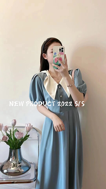 New in early summer! [Hello] Korean loose bow dress ys-6273# lwy