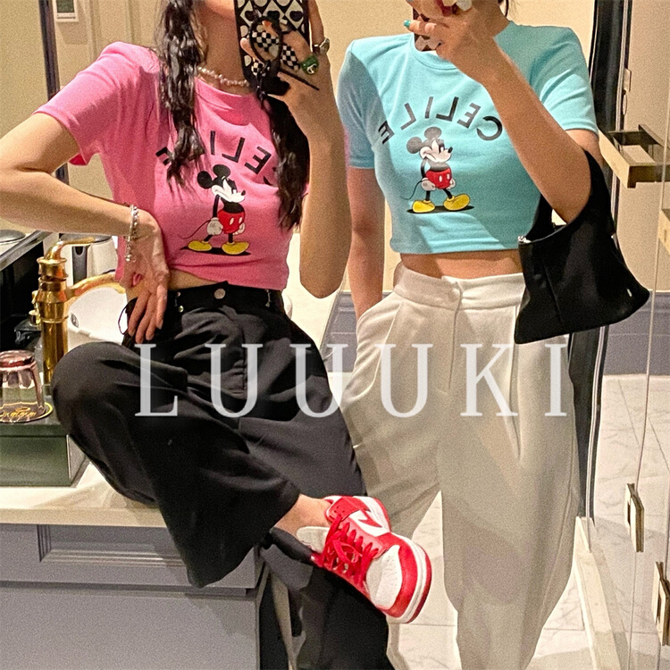 Original price 43.99! New in early summer! [luuki] Korean Mickey cartoon short sleeve T-shirt 23050# ozq