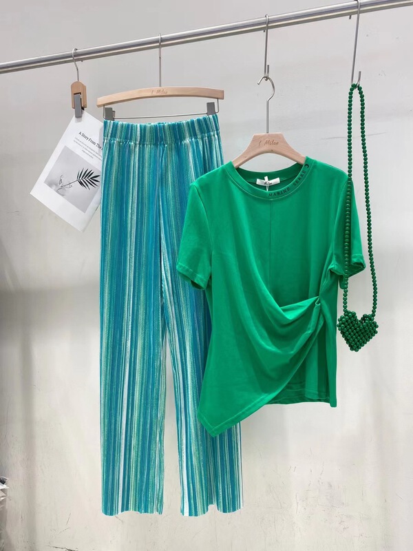 New in early summer! [Mi Luo] Korean style clean design, versatile short sleeve T-shirt 55005# zyh