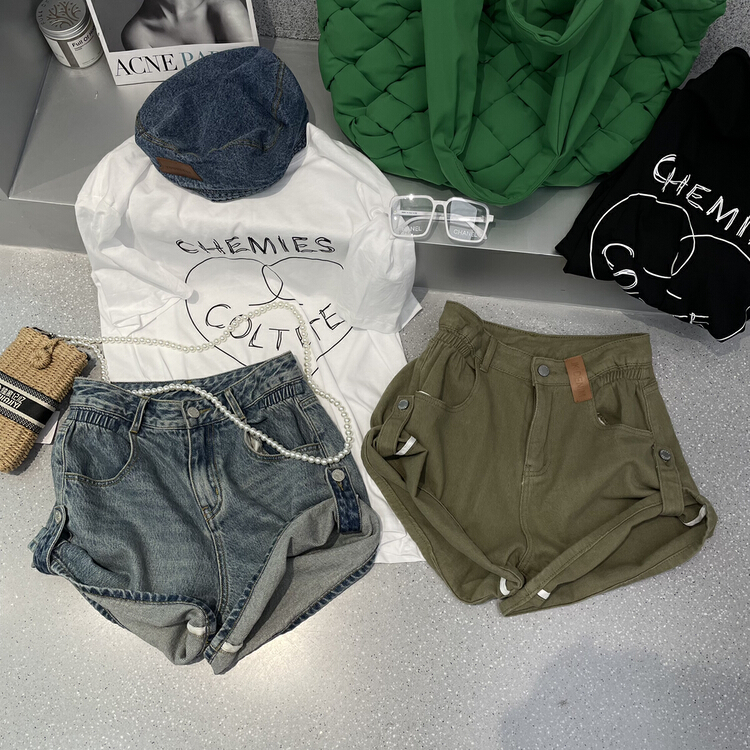 New in early summer! [bobo1972] basic versatile fashion denim shorts 226011# ozq