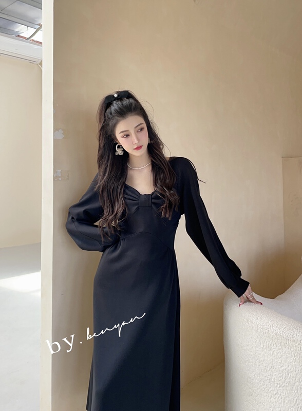 New year in early spring! [benyan] bow temperament French retro dress 7666# zxx