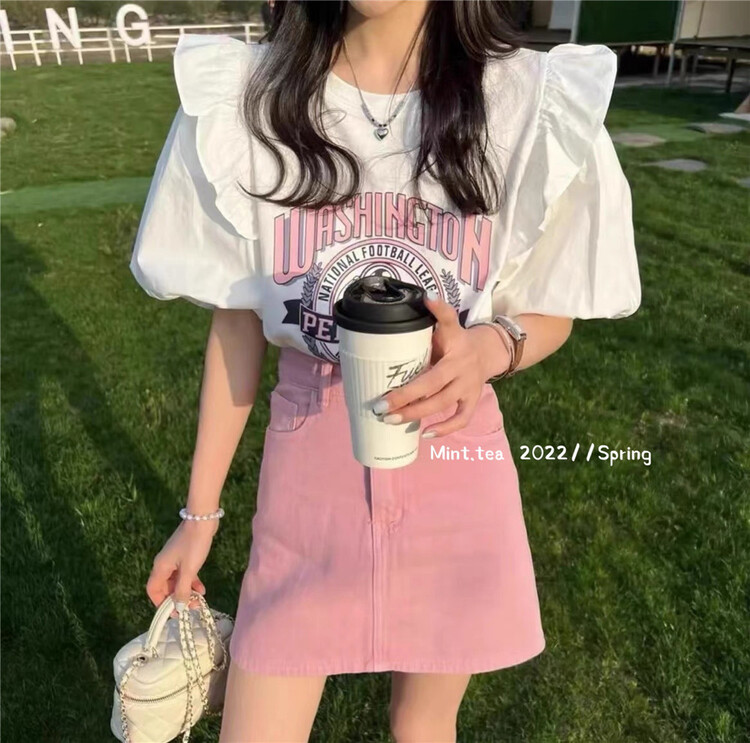 [mint tea] Korean sweet A-line skirt ys1-22055# zjy