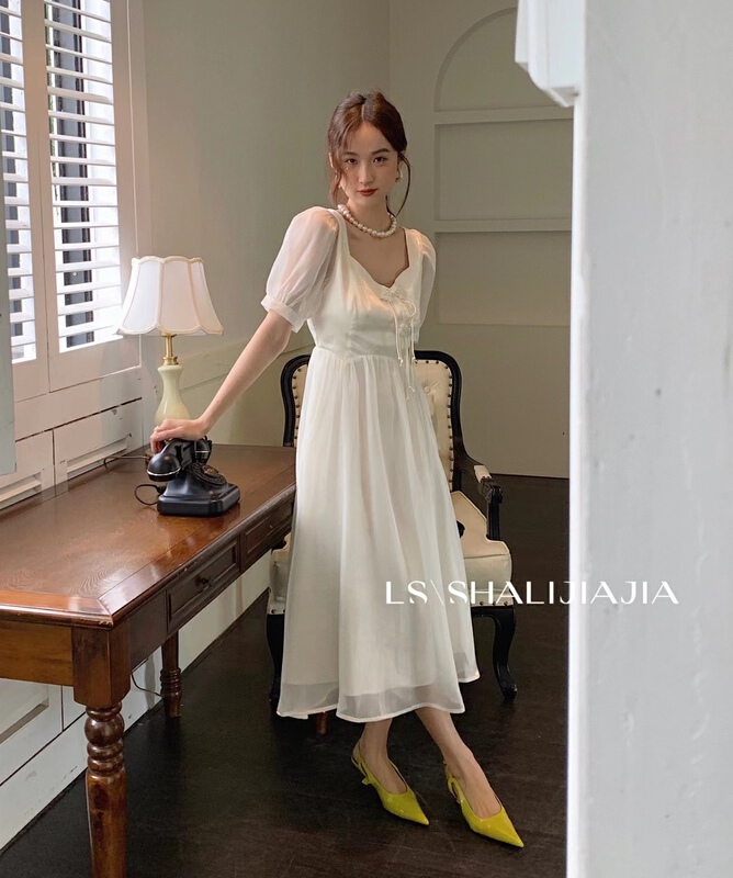 [LS] fashion thin solid color medium length dress 2666# WPL