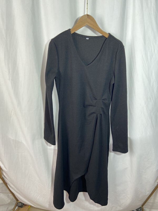 [Yi show shop] V-neck design, vintage and slim dress 1377# Cl