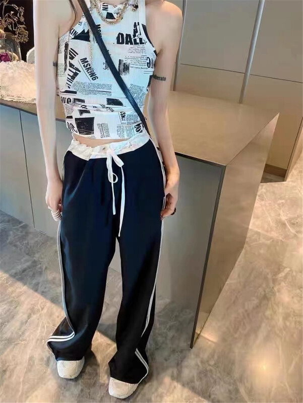[Yan Zhen] Korean loose color matching casual pants 53355# PCZ