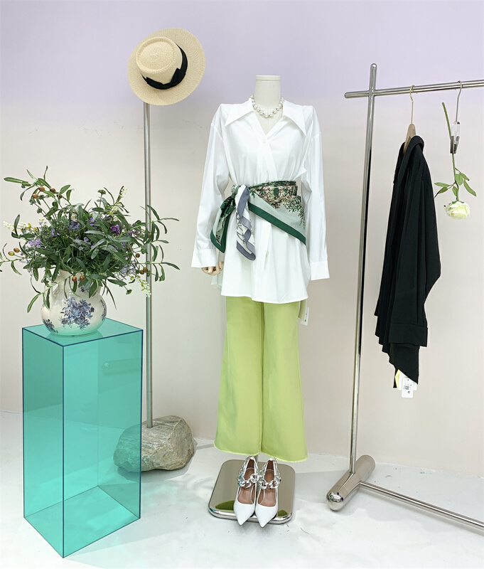 Cxdhh/ new year in early spring! [DT class] Korean single breasted shirt (with detachable chain) ys1-xc15-70167\ozq