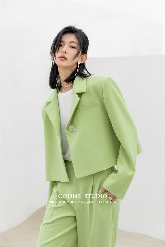 Early spring! [Coline] Korean version simple short one button suit 20095# hyy