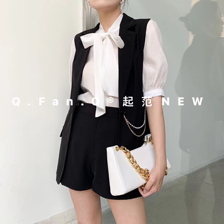 [Qifan] Korean fashion versatile solid color vest (with detachable chain) 7212# JJ