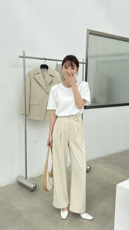 New year in early spring! [context sense] Korean thin waist head wide leg trousers mnc939# CLS