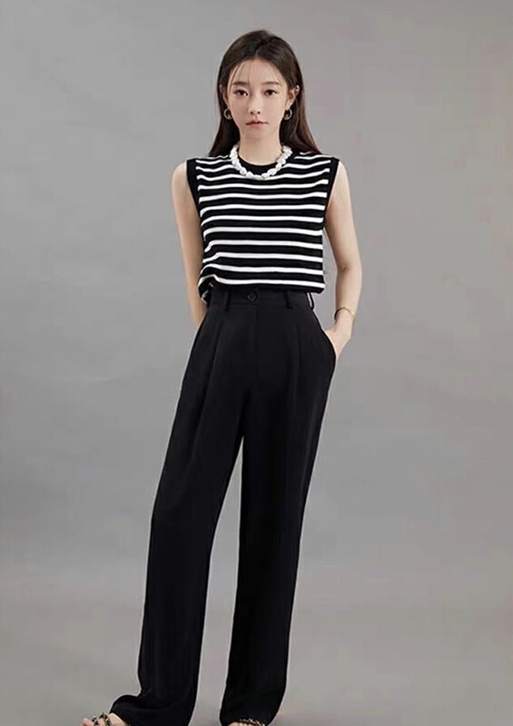 [x · h studio] high waist, slim and wide legs, fashionable casual pants 06116# ozq