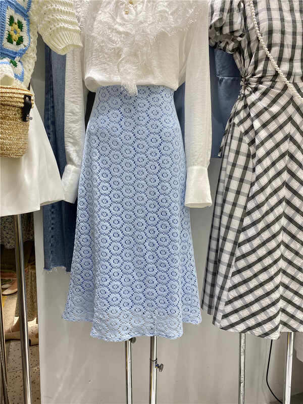 New year in early spring! [u.me] elegant temperament lace medium length skirt 57935# hjy