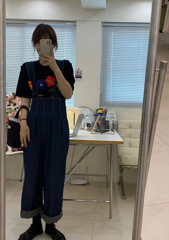 "A MEI" Korean version of sweet little fresh flower short sleeve T-shirt 22155# HBX