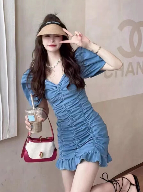 [suzybubble] fashionable Hot Girl Bubble Sleeve Dress ys1-808# WPL