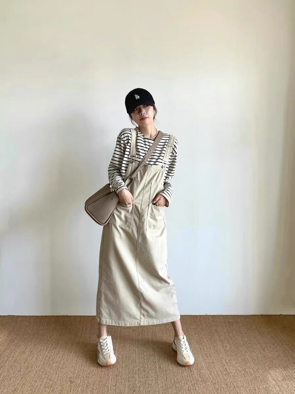 [OA] Japanese loose denim strap skirt 1270# XYY