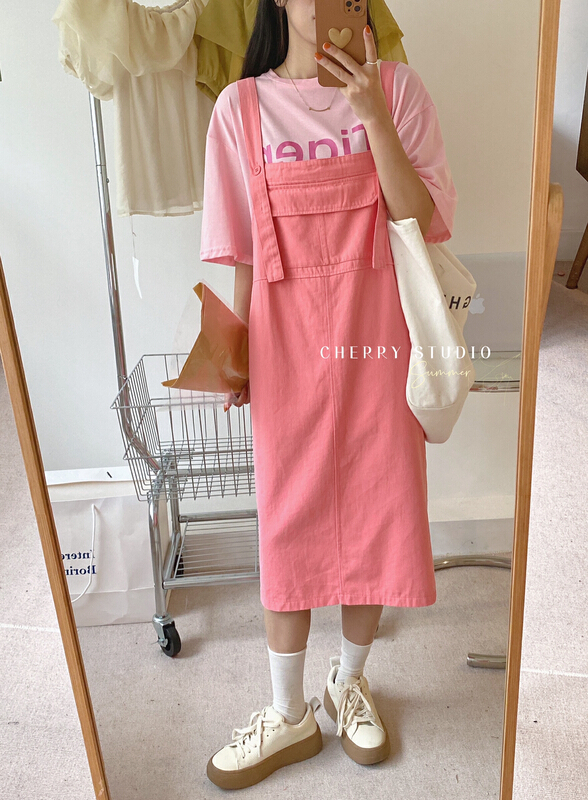 [cherry studio] Korean sweet casual loose strap skirt 5217# HBx