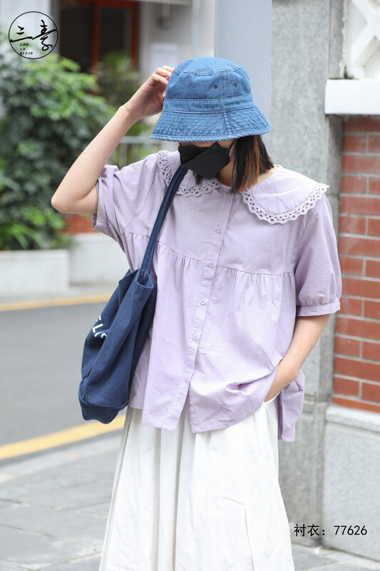 [original three element clothes] simple casual shirt 77626# XYJ