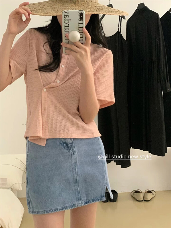 goods in stock! [gill] Korean small slit skinny denim skirt b556# ZSY