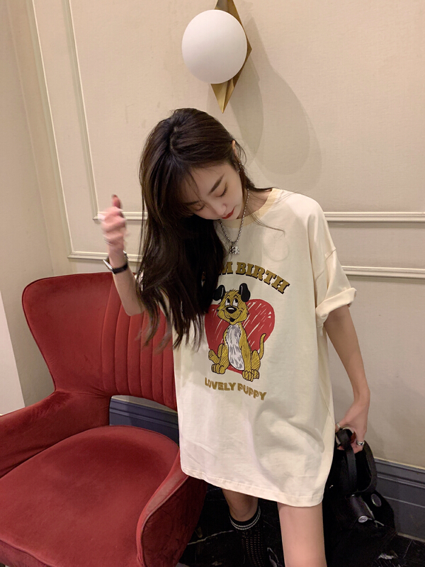 New year in early spring! [Vanessa] crew neck loose print short sleeve T-shirt t11# ozq