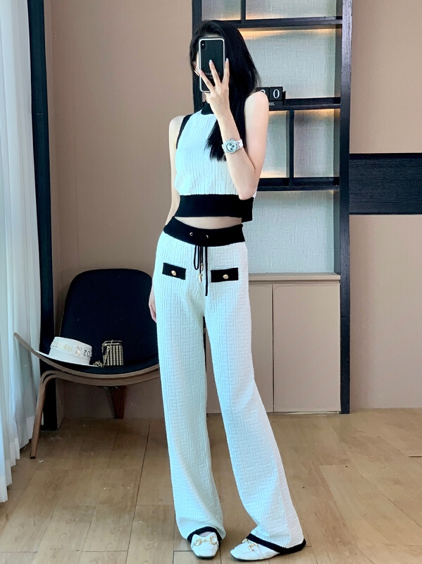 [pan] hot girl fashion color matching Vest + casual pants set 00295# PCZ