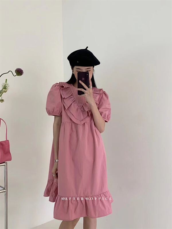 [after. 90] lady's bubble sleeve temperament dress (skirt only) m2306# ll