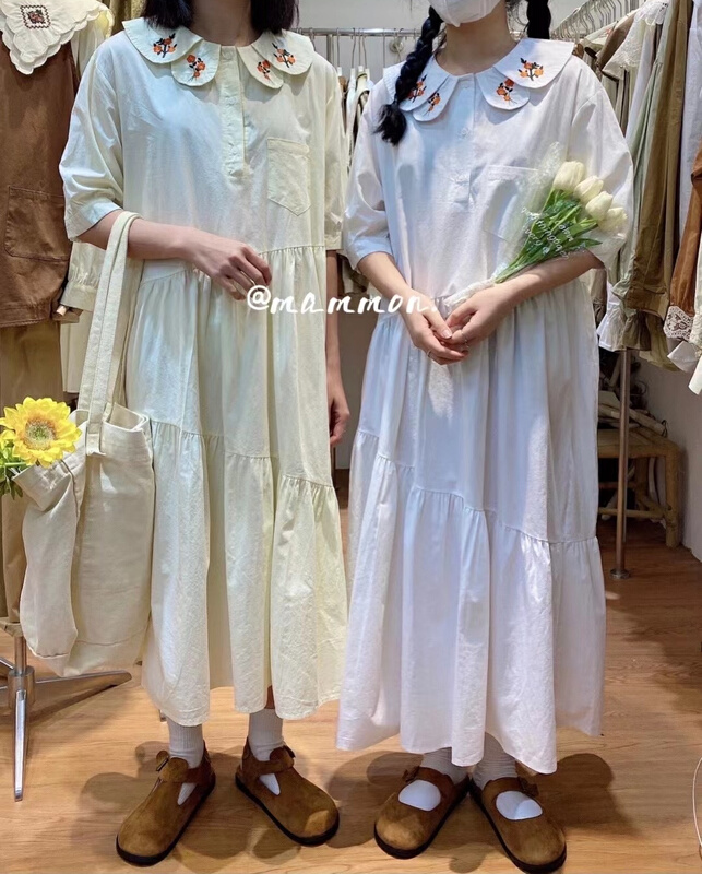 New in early summer! [Mammon] Japanese sweet flower doll neck dress 6009# ll