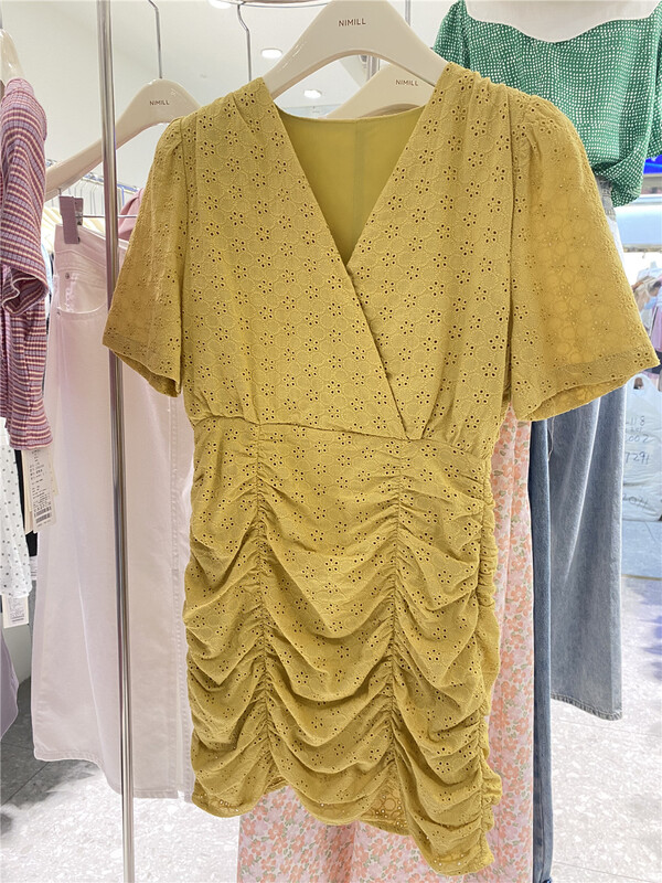 [naimier] V-neck gentle and slim dress 2510# LSW