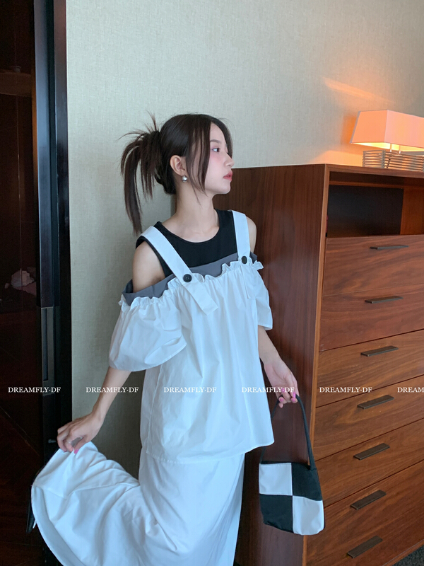 [dream fly] design sense splicing fashion shirt 61218# XJ