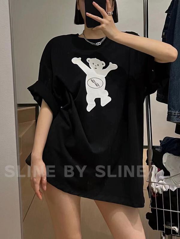 New in early summer! [sline by sline] bear print versatile short sleeve T-shirt ys1-8110# zxl