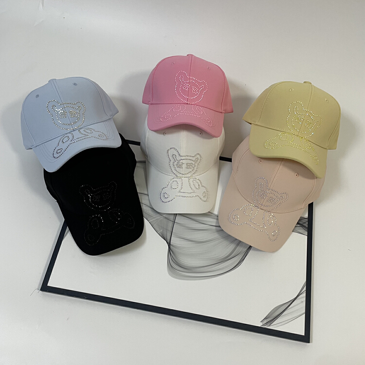 [aestheticism hat industry] heavy industry Rhinestone bear baseball hat 2917# LSL
