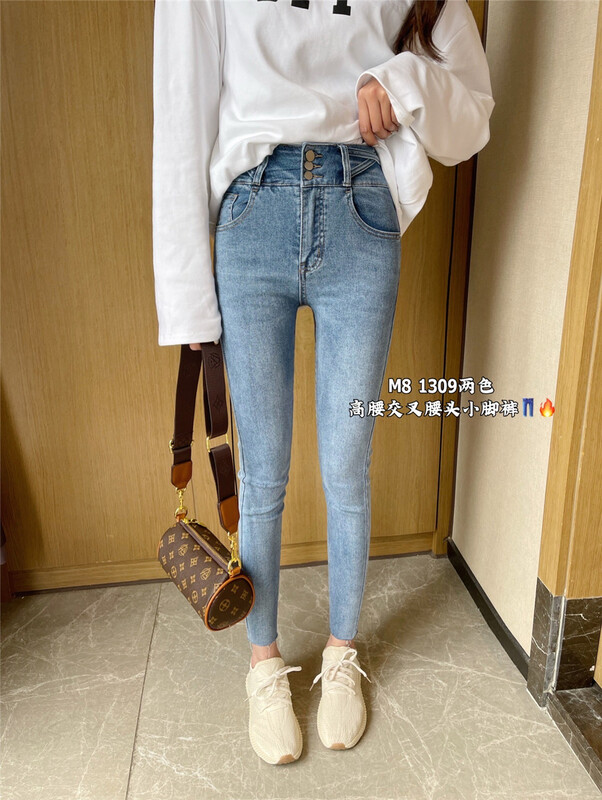 New year in early spring! [M8 denim] Korean fashion, personalized and versatile small leg jeans 1309# LSL