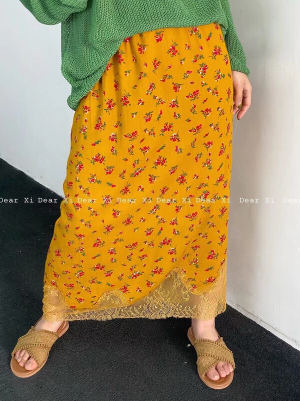 [far. Xi] light mature style niche floral skirt 0019# LSW