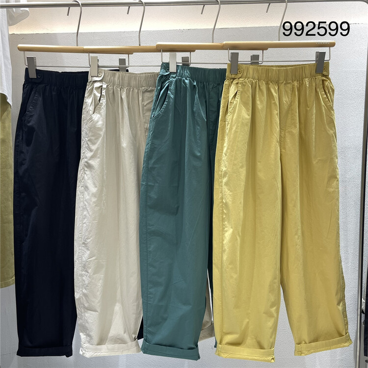 [twenty printed wood] versatile loose elastic waist casual pants 992599# L